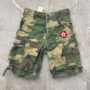 Vintage Abercrombie Fitch Cargo Shorts Kids Large Camo Youth Boys Dead Stock